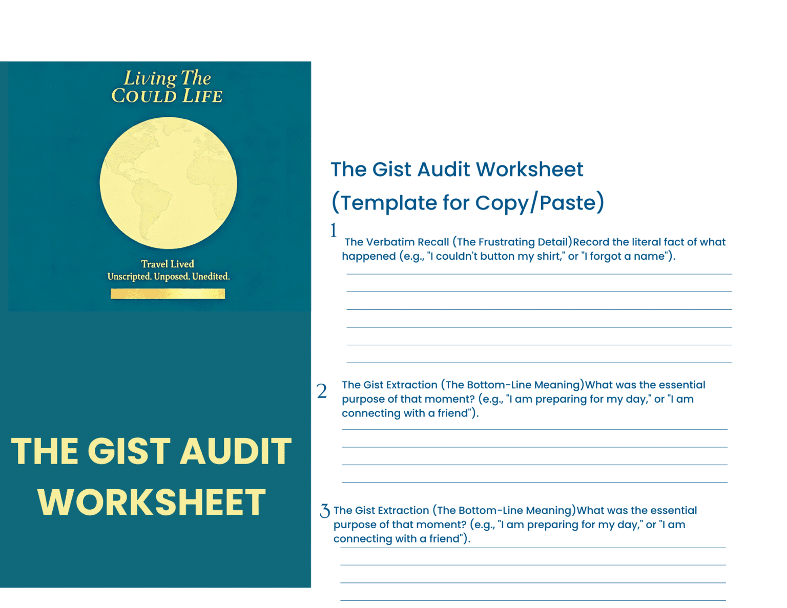 Gist Worksheet.pdf The Gist Audit Worksheet - living the could life